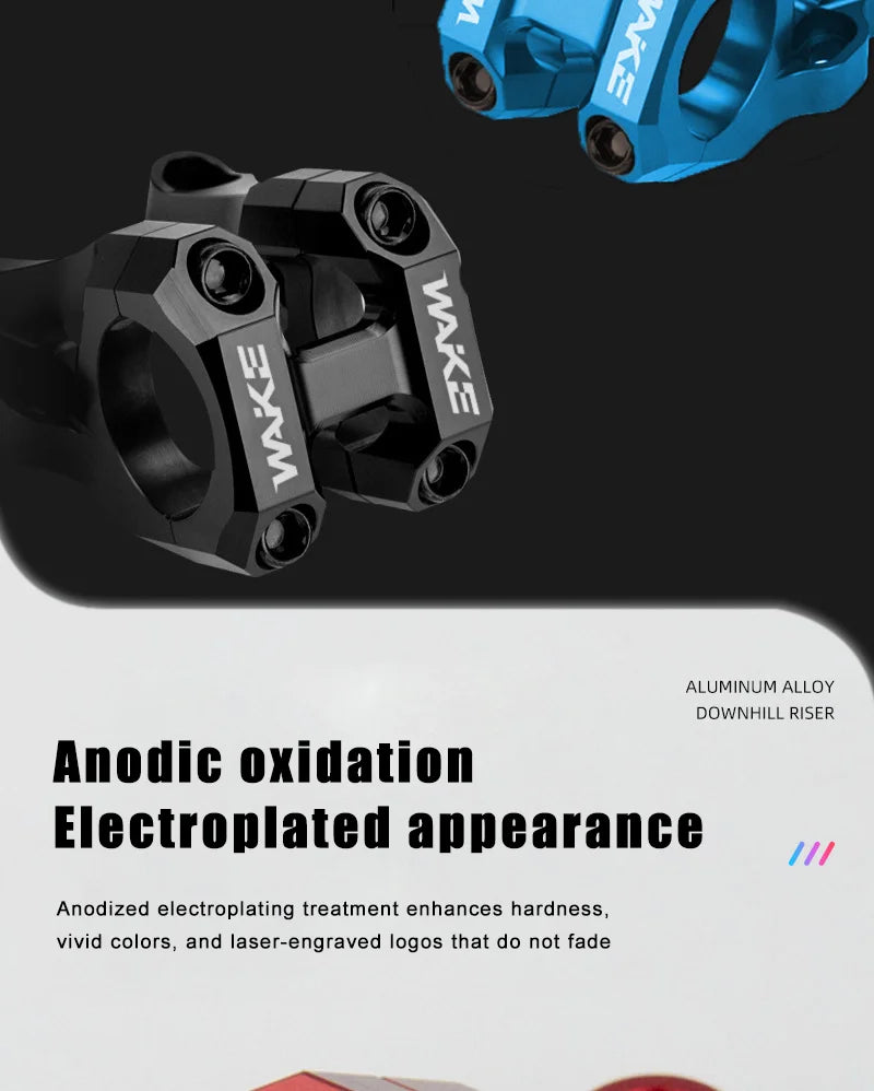 Wake Bike Short Stem Aluminum Alloy Mountain Downhill CNC Bike Handlebar Stem 31.8mm MTB Lightweight Short Stem Bike Accessories