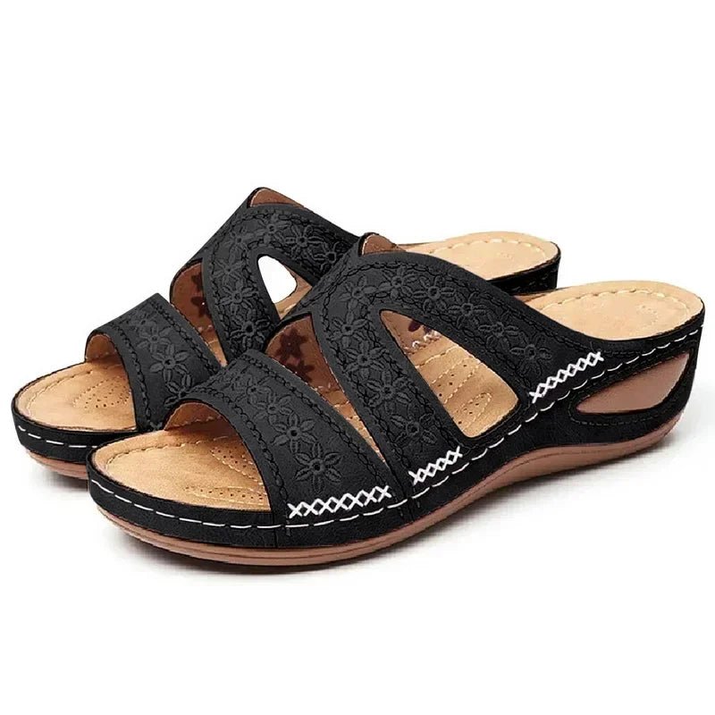 Summer 2025 women's sandals with exposed toes, retro anti slip leather casual women's fashionable versatile sandals - memorylane shop