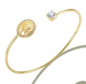 Fashion Simple Stainless Steel 3 Crystal Bracelet Bangle - memorylane shop