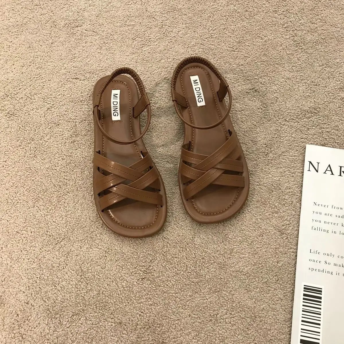 Summer Sandals New Fashion Simple Women Shoes Soft Comfort Versatile Flat Shoe Beach Retro Daily Roman Shoes Босоножки Женские