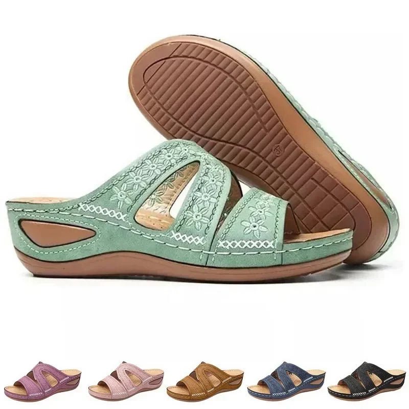 Summer 2025 women's sandals with exposed toes, retro anti slip leather casual women's fashionable versatile sandals - memorylane shop