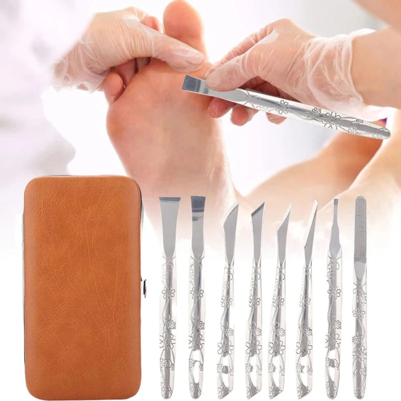 Professional Pedicure Tools Set Manicure Knife Kit Stainless Steel Toe Pedicure Knife Nail Clipper Feet Scraper Dead Skin Remove