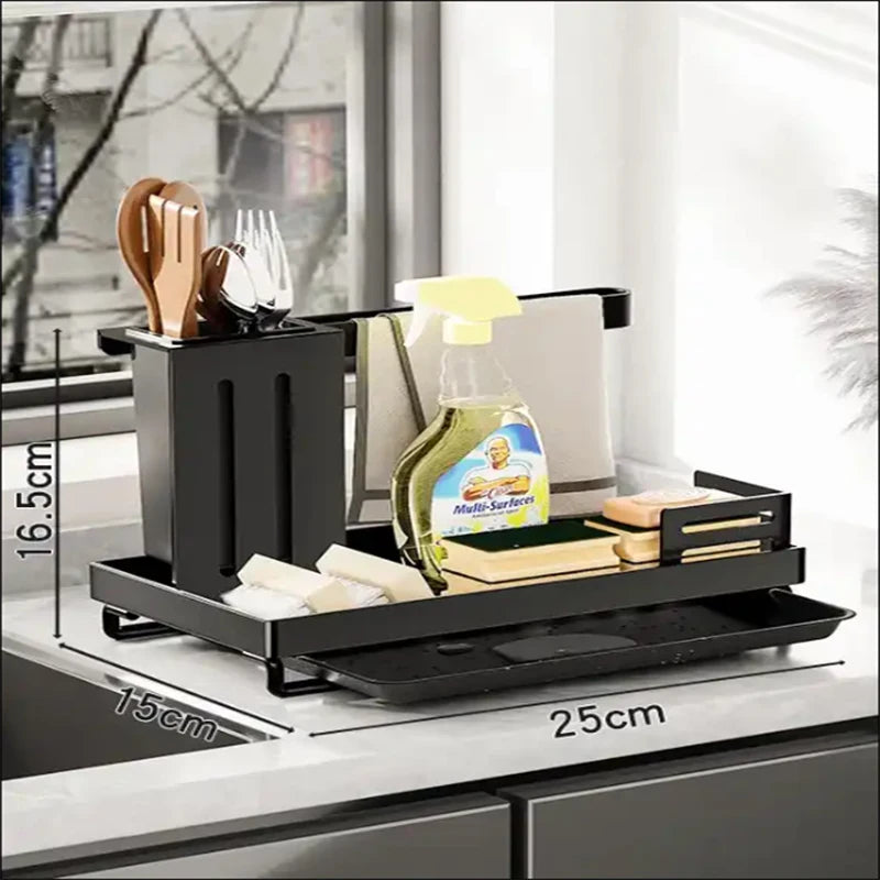 Stainless Steel Kitchen Sink Organizer – Sponge Holder & Dish Drying Rack