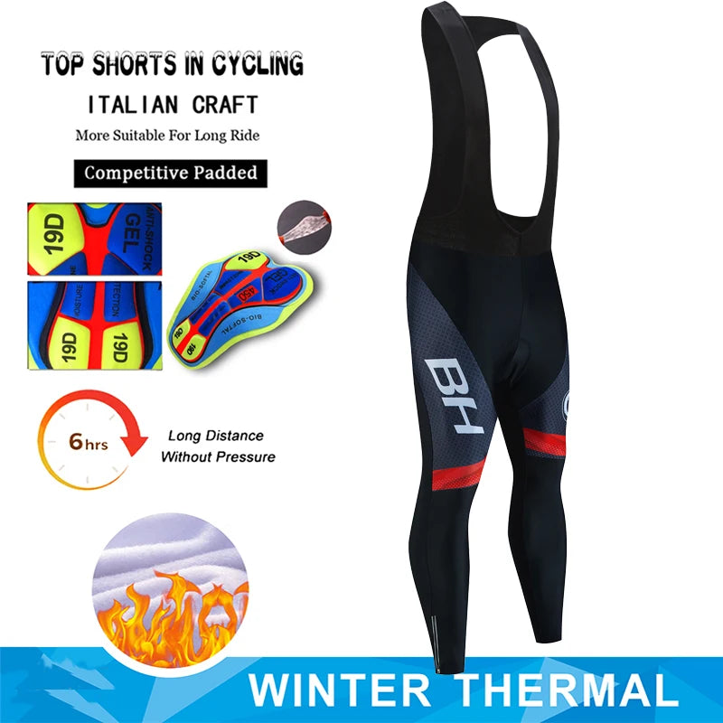 Alpecin Cycling Pants Winter Fleece Thermal Cycling Tights Men Cycling Bib Pants Windproof Bike Long Trousers MTB 19D GEL Padded