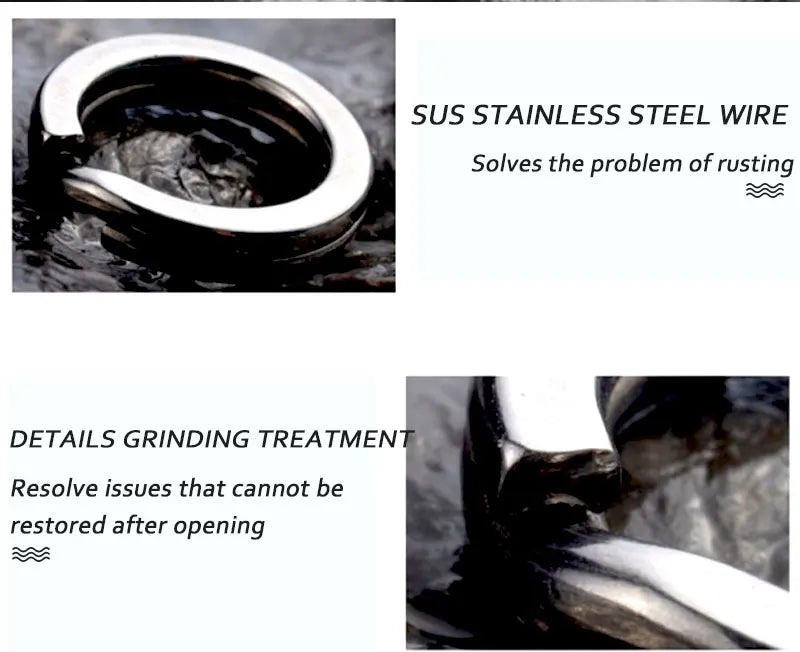 TAKEDO 100PCS/BAG New Arrival Black Nickel Flaser Double Split Ring Stainless Steel Fishing Accessories Connector Fishing Lures