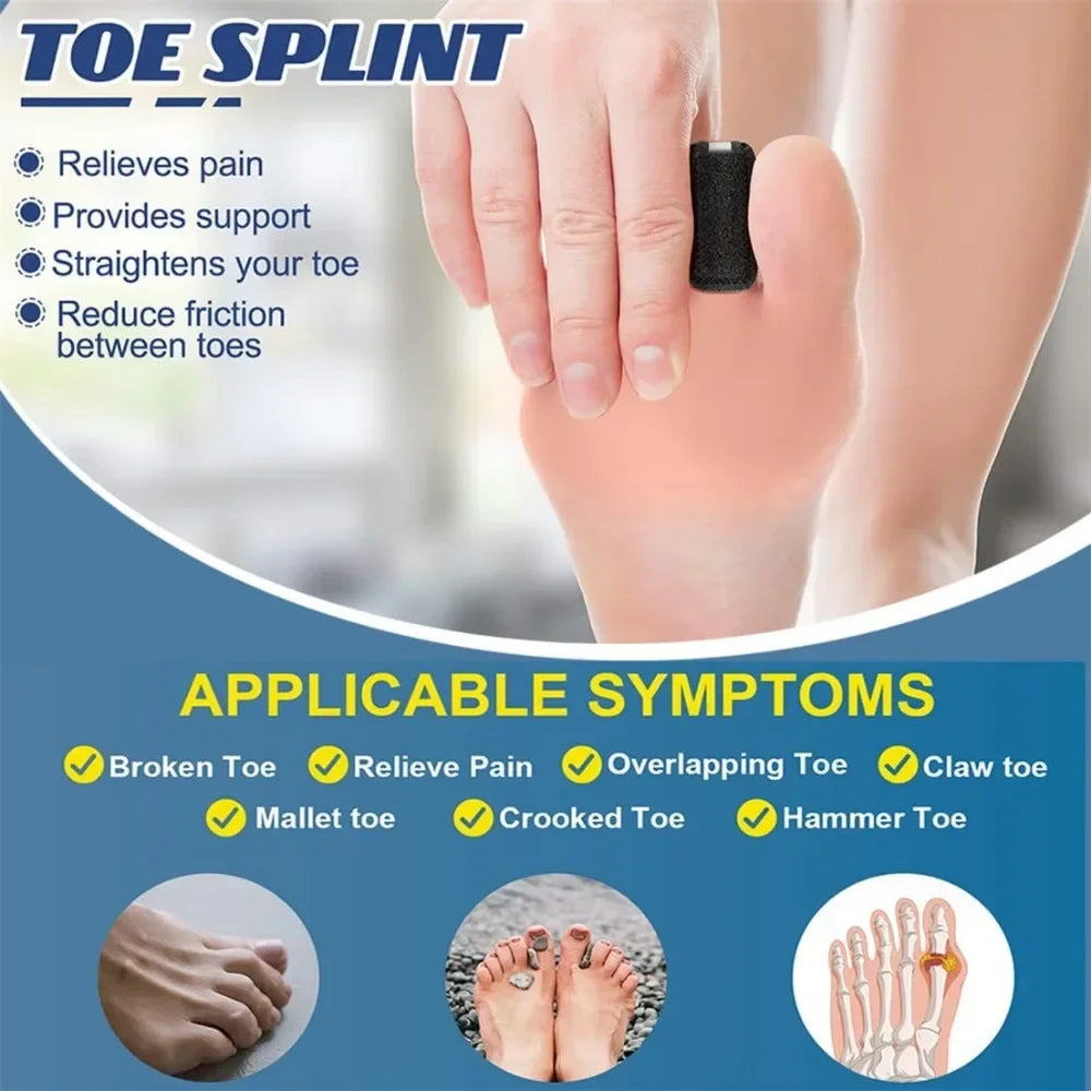 Left Right 2Pcs Toe Splint Straightener Hammer Separator Corrector Crooked Fingers Claw Stabilizer Corrector Pain Relief