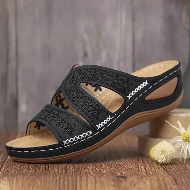 Summer 2025 women's sandals with exposed toes, retro anti slip leather casual women's fashionable versatile sandals - memorylane shop