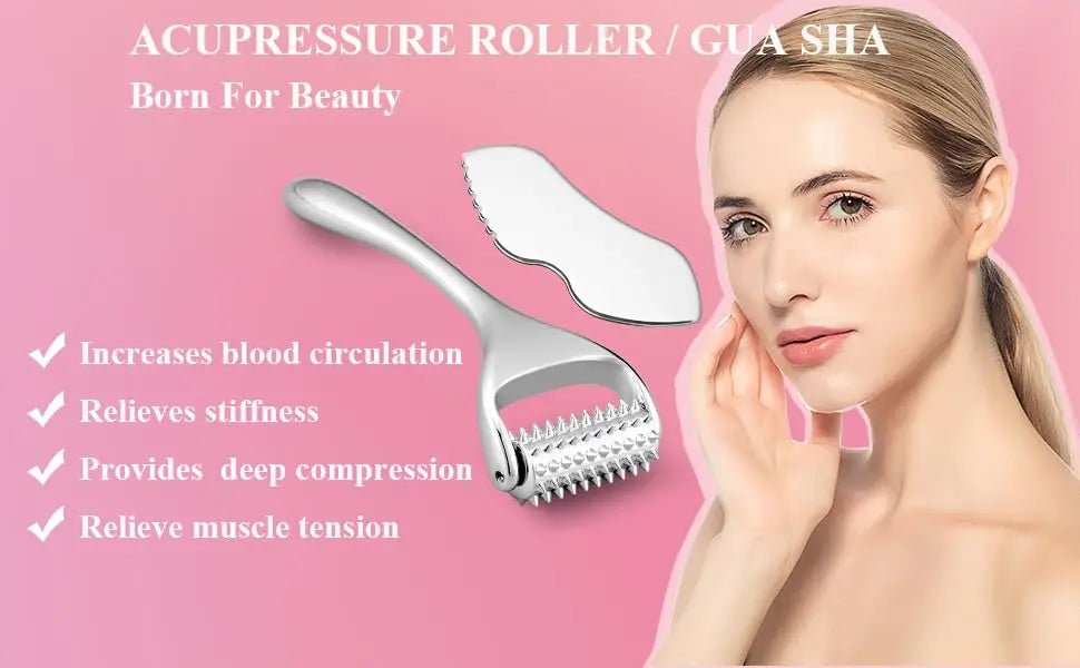 Acupressure Roller Deep Tissue Massage Tool for Face Acupuncture Roller SkinCare Face Massager Gua Sha Facial Tools Massage Tool - memorylane shop