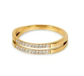 Stainless Steel Zircon Ring for Women – Waterproof Romantic Jewelry