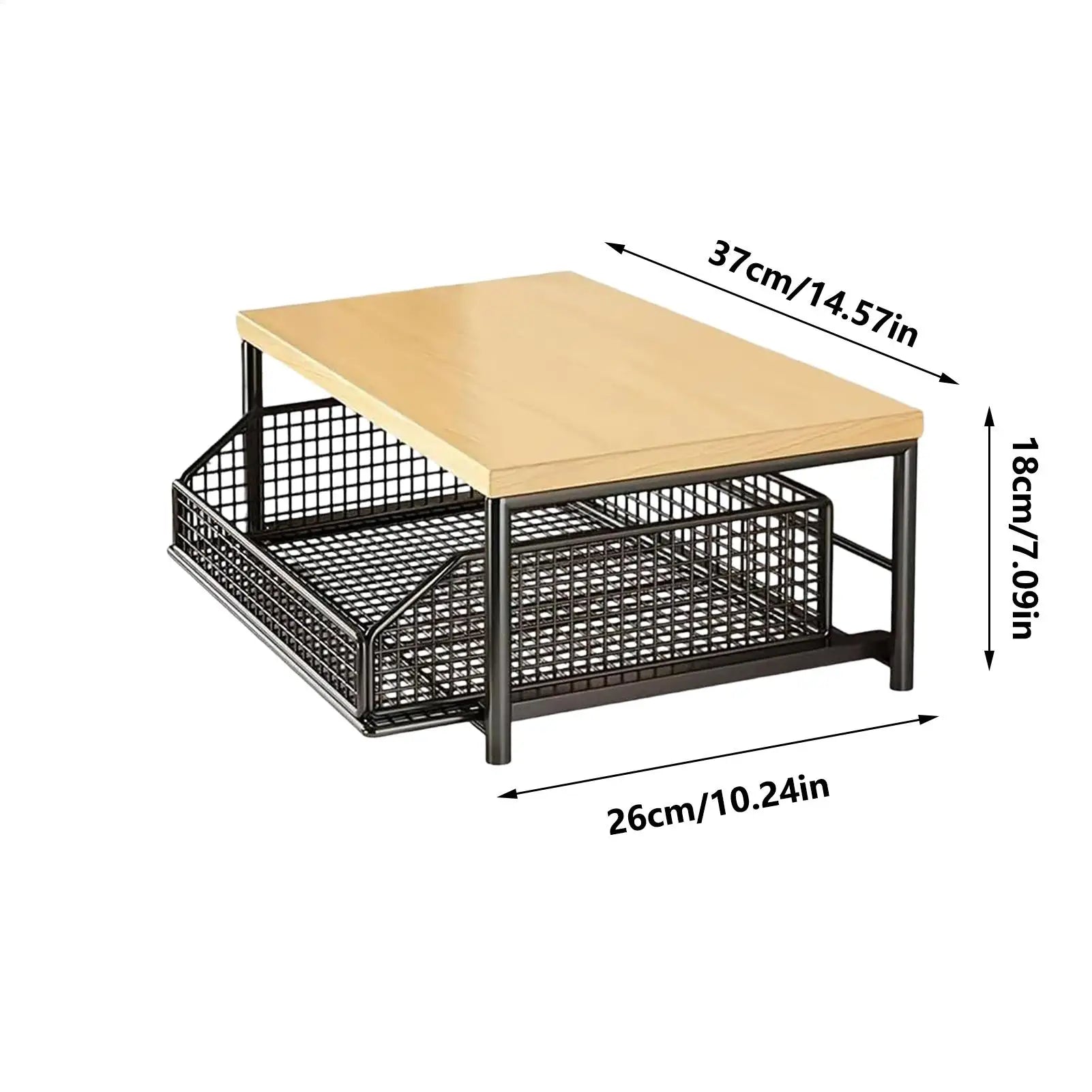 Wooden Kitchen Storage Rack with Drawer – Multi-Use Standing Shelf Organizer