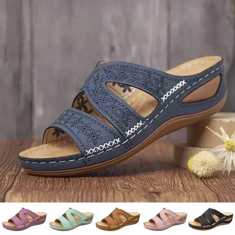 Summer 2025 women's sandals with exposed toes, retro anti slip leather casual women's fashionable versatile sandals - memorylane shop