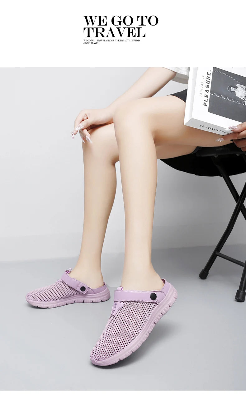 Summer Sandals for Women Breathable Beach Sandals Slippers Fashion Garden Clog Aqua Shoes Trekking Wading Shoes Plus Size 35-44