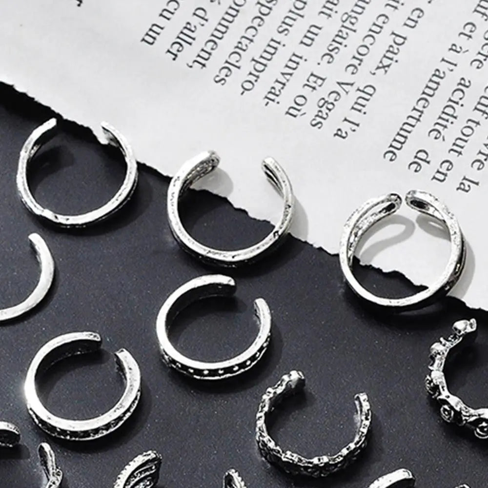 12pcs Summer Toe Rings For Women Outdoor Beach Vacation Open Adjustable Metal Women's Foot Ring Heart Foot Ring Set