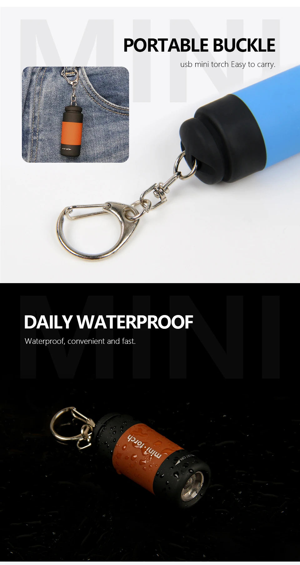 LETOYO UV Flashlights Led Mini USB Light Portable Rechargeable Waterproof Flashlight for squid jig metal jig fishing accessories