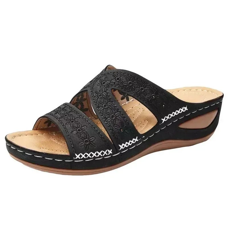 Summer 2025 women's sandals with exposed toes, retro anti slip leather casual women's fashionable versatile sandals - memorylane shop