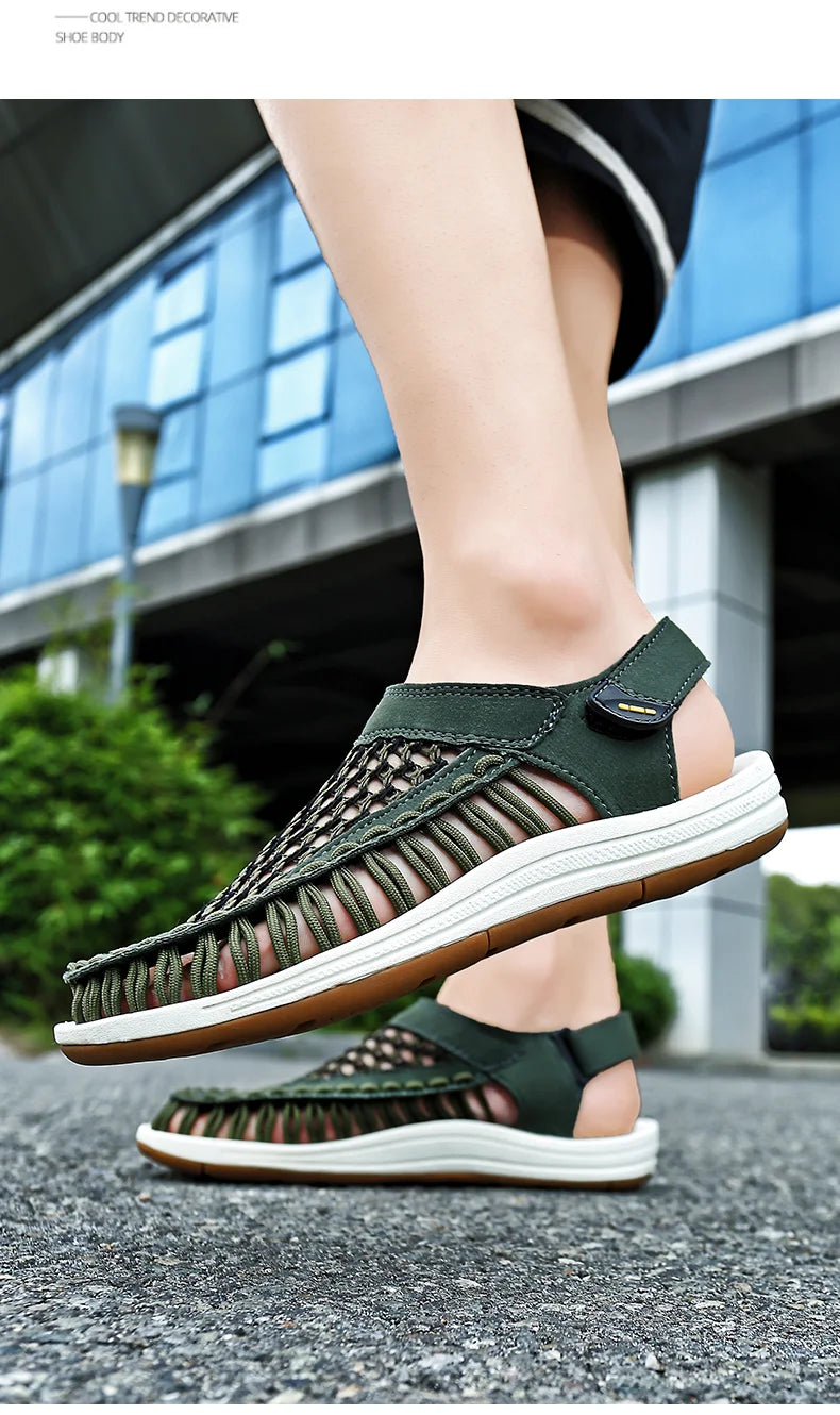 Summer New Sandals Men's Brand Designer Fashion Casual Outdoor Waders Large Size Hand-woven High Quality Beach Sandals For Men