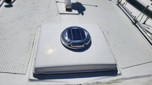 2.5W Stainless Steel Roof Solar Vent Fan Exhaust Ventilation 60CFM Waterproof Ideal for RV Boat Container Greenhouse Toilet