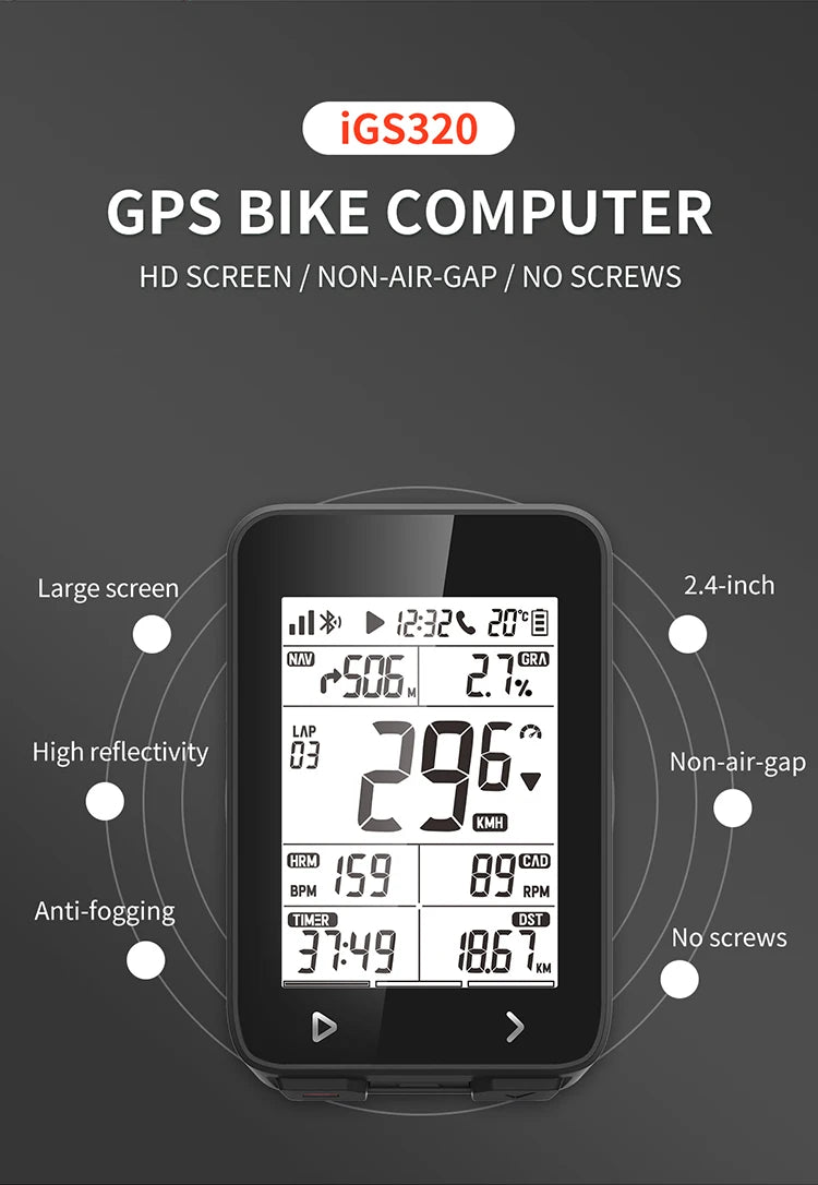 IGPSPORT iGS320 TYPE - C Blu5.0 ANT+ long battery 2.4 inch Outdoor Gps Bike Computer Navigation Tracking Wireless Speedometer - memorylane shop