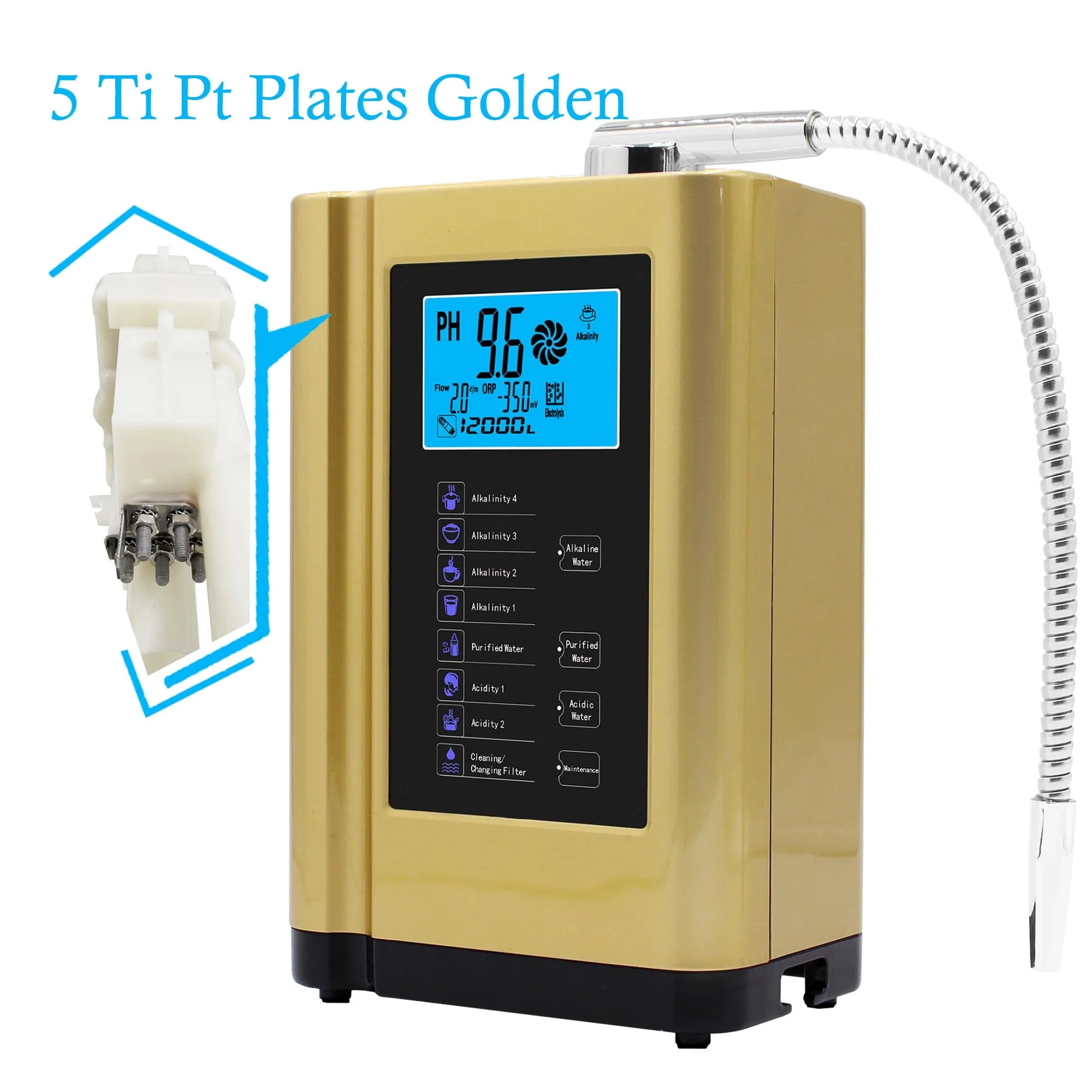 Alkaline Water Ionizer Hydrogen Generator Machine Purifier,Produces Ph 3.5 - 10.5 Alkaline Acid Water Water Filter System For Home - memorylane shop