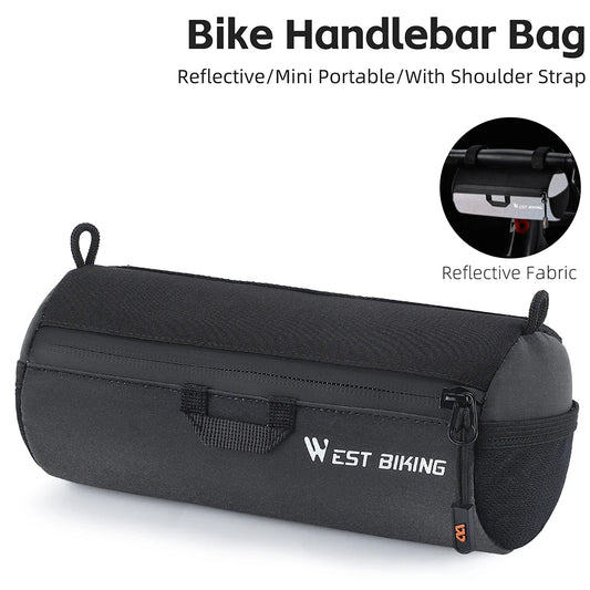 1L Reflective Bicycle Handlebar Bag Front Bike Bags With Adjustable Strap Portable Shoulder Bag For Cycling Road Bike Scooter - memorylane shop
