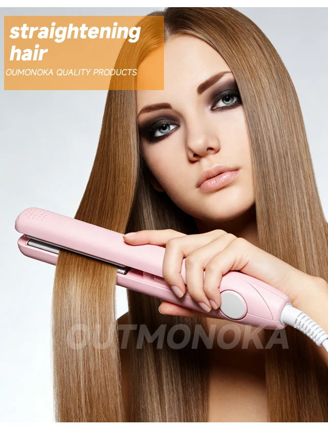 3-in-1 Hair Straightener for Hair Mini Flat Iron Styling Tools & Appliances Brush Beard Salon Hair Curler Professional Hot Comb