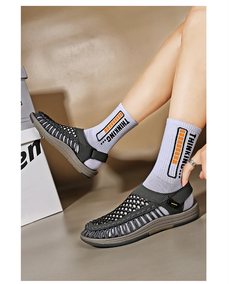 Summer New Sandals Men's Brand Designer Fashion Casual Outdoor Waders Large Size Hand-woven High Quality Beach Sandals For Men