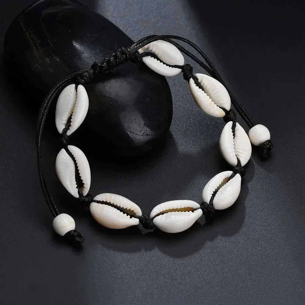Summer Beach Shell Anklet For Women Bohemian Braided Rope Adjustable Chain Bangle Girls Leisure Vacation Jewelry - memorylane shop