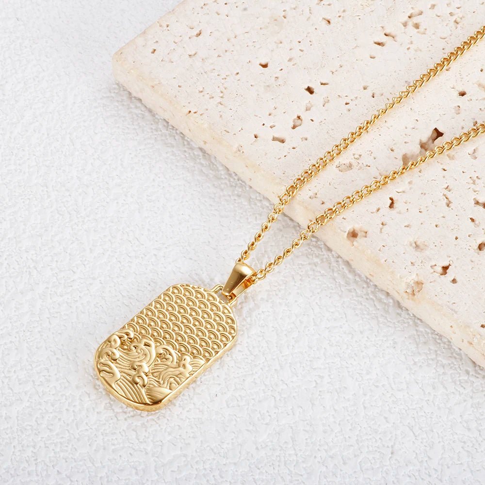 Square Pendants Delicate Stainless Steel Chain Pendant Necklace For Women Necklace - memorylane shop