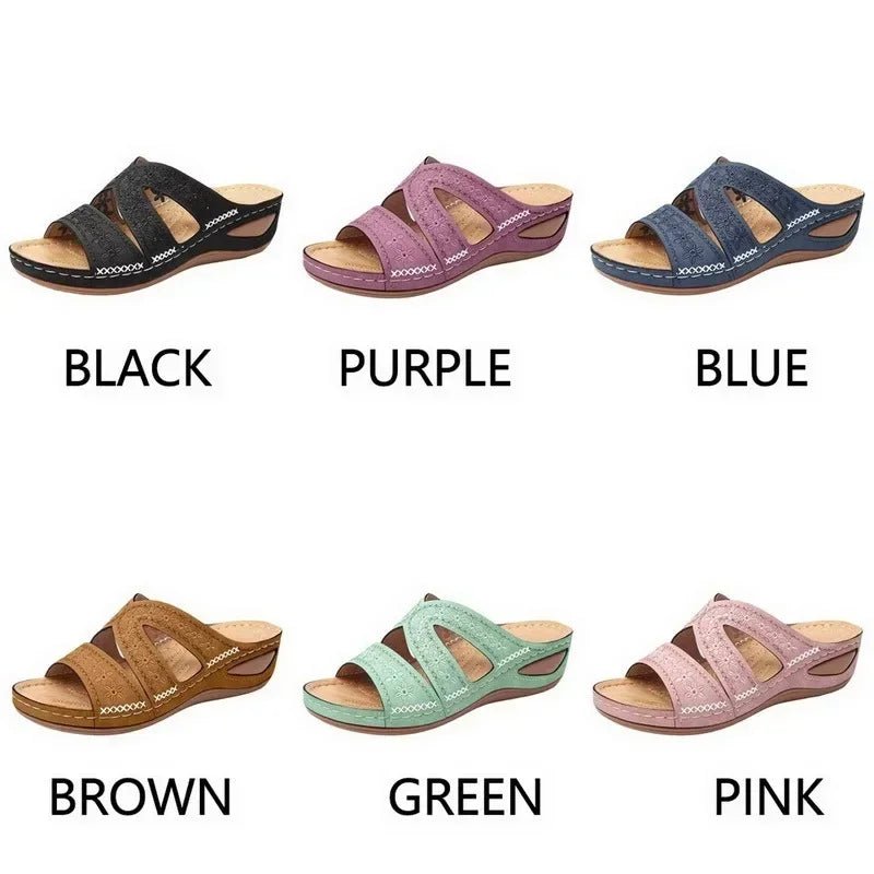 Summer 2025 women's sandals with exposed toes, retro anti slip leather casual women's fashionable versatile sandals - memorylane shop
