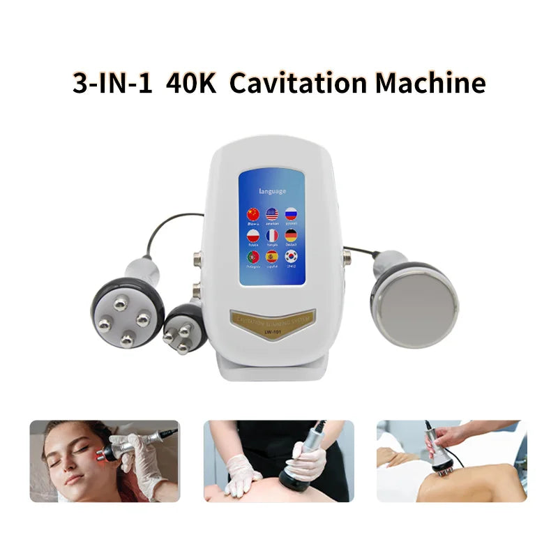 40K 3-in-1 Ultrasonic Body Shaping Instrument Negative Pressure Slimming Beauty Massage  Facial Care Beauty Salon Dedicated