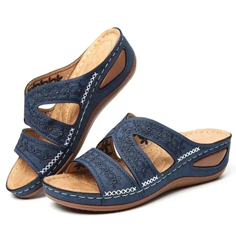 Summer 2025 women's sandals with exposed toes, retro anti slip leather casual women's fashionable versatile sandals - memorylane shop
