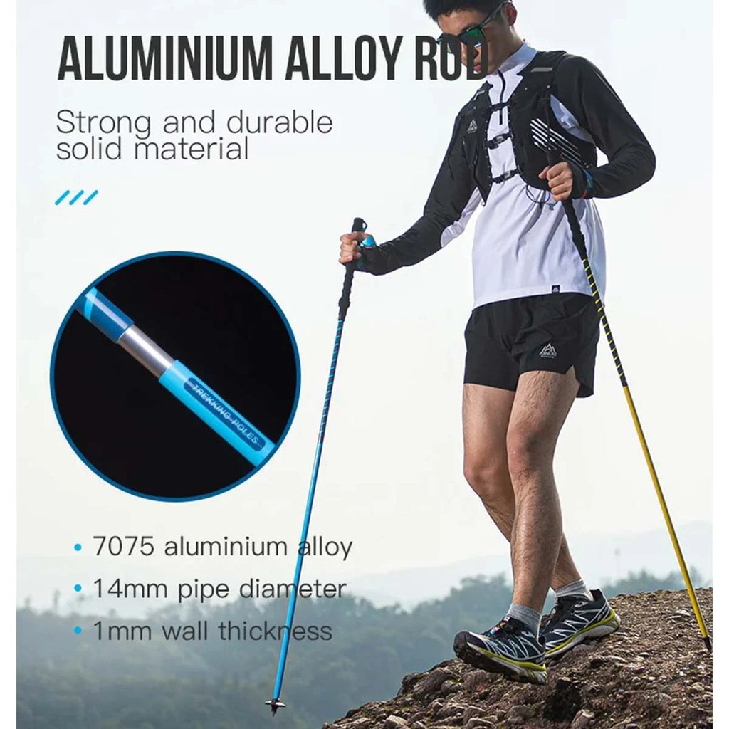 AONIJIE E4202 110cm 120cm Lightweight Folding Collapsible Quick Lock Cross-country Trekking Pole Aluminium Alloy Walking Stick