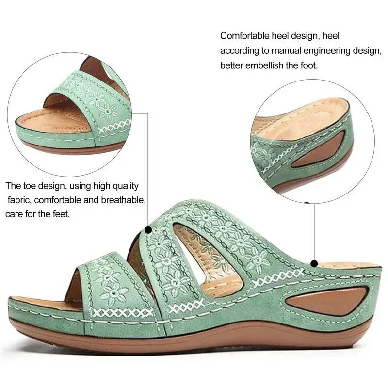Summer 2025 women's sandals with exposed toes, retro anti slip leather casual women's fashionable versatile sandals - memorylane shop