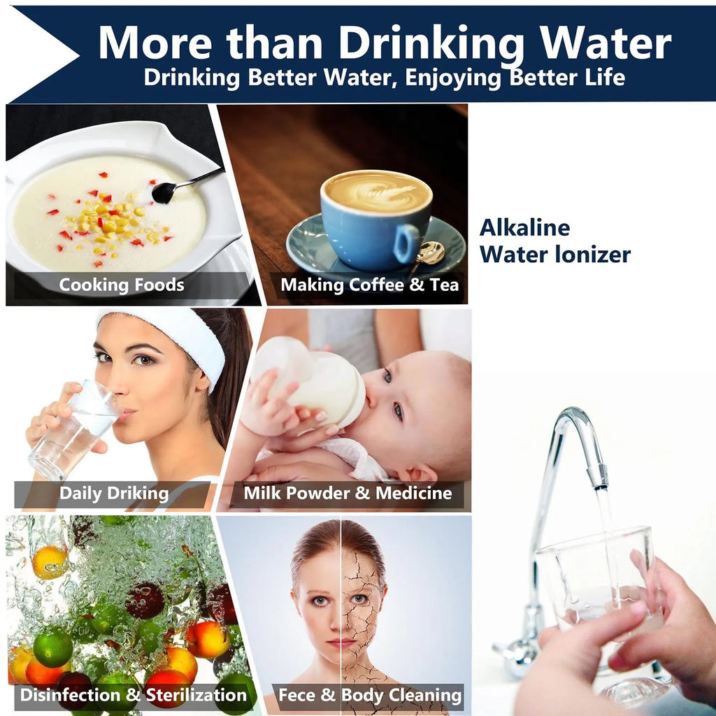 Alkaline Water Ionizer Hydrogen Generator Machine Purifier,Produces Ph 3.5 - 10.5 Alkaline Acid Water Water Filter System For Home - memorylane shop