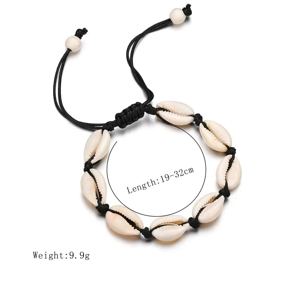 Summer Beach Shell Anklet For Women Bohemian Braided Rope Adjustable Chain Bangle Girls Leisure Vacation Jewelry - memorylane shop