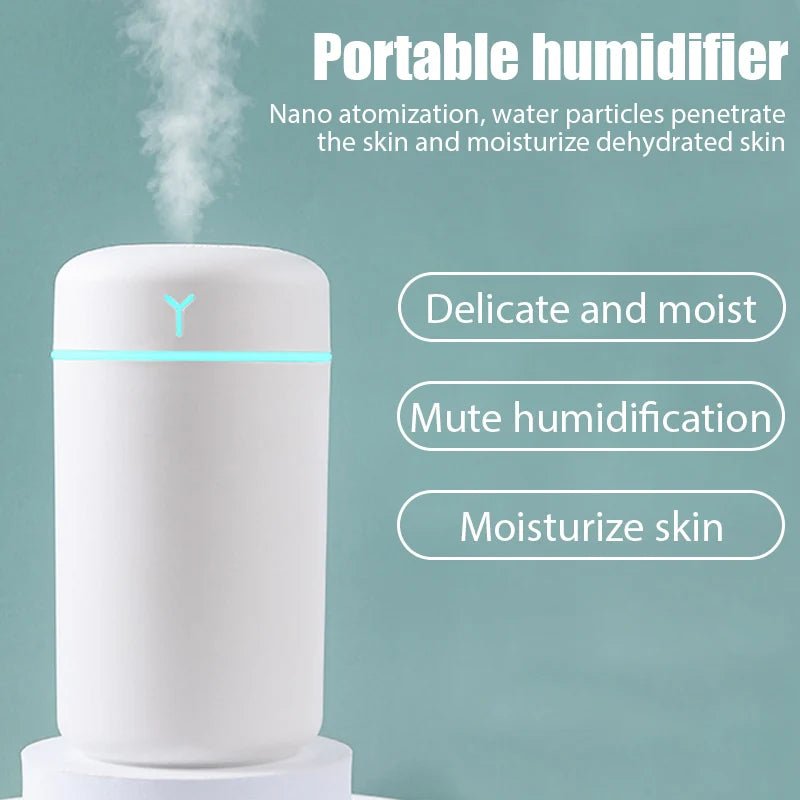 420ml Air Humidifier Portable USB Aroma Oil Diffuser with Colorful Light Cool Mist Sprayer For Bedroom Home Office Car Purifier - memorylane shop