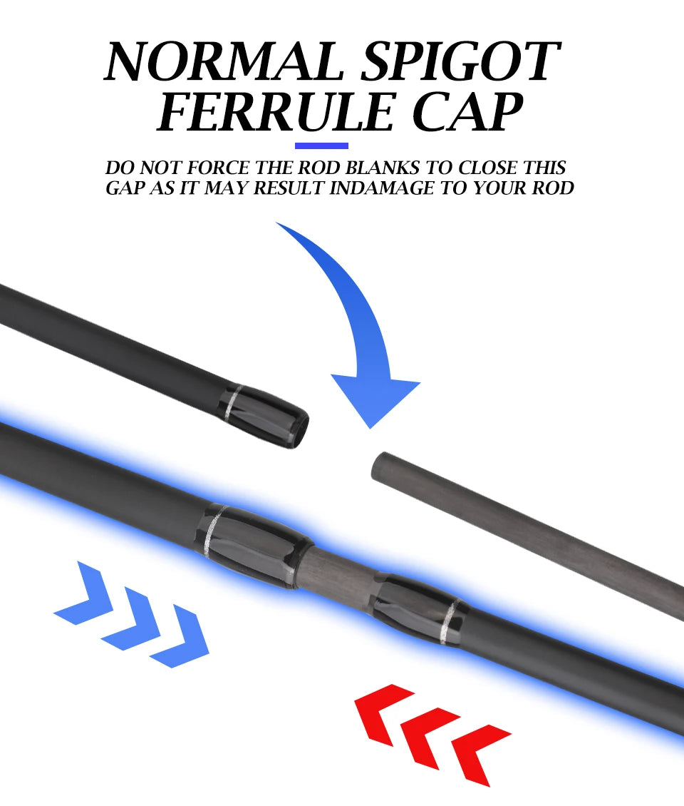 ROLLFISH Carbon Fiber Spinning Casting Fishing Rod M Power Fast Action For Freshwater & Saltwater Bass Trout Carp Fish
