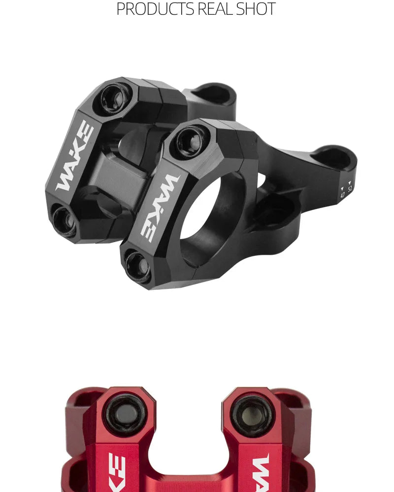 Wake Bike Short Stem Aluminum Alloy Mountain Downhill CNC Bike Handlebar Stem 31.8mm MTB Lightweight Short Stem Bike Accessories