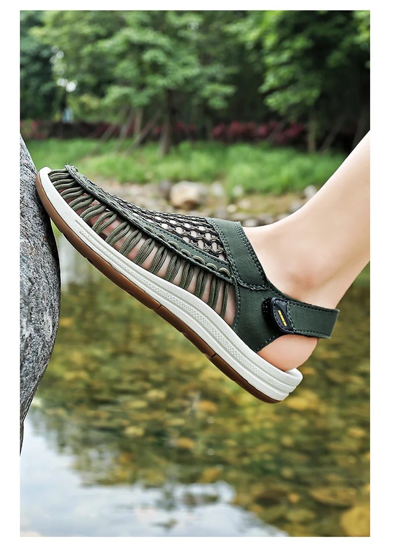 Summer New Sandals Men's Brand Designer Fashion Casual Outdoor Waders Large Size Hand-woven High Quality Beach Sandals For Men