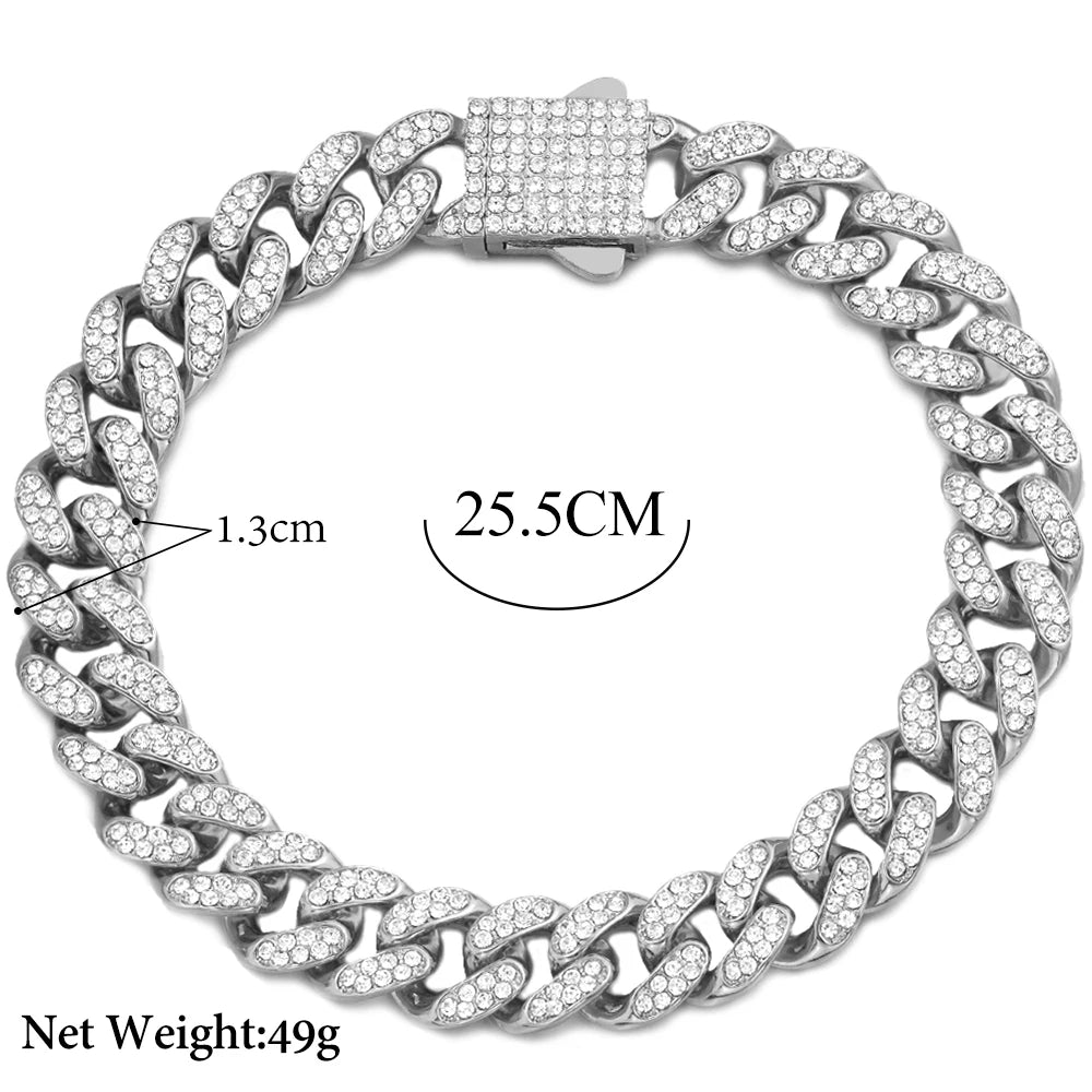 Summer 14MM Chunky Cuban Anklet For Women Gold - plated Rhombus Cuban Link Chain Anklets Beach Sandals Jewelry New - memorylane shop