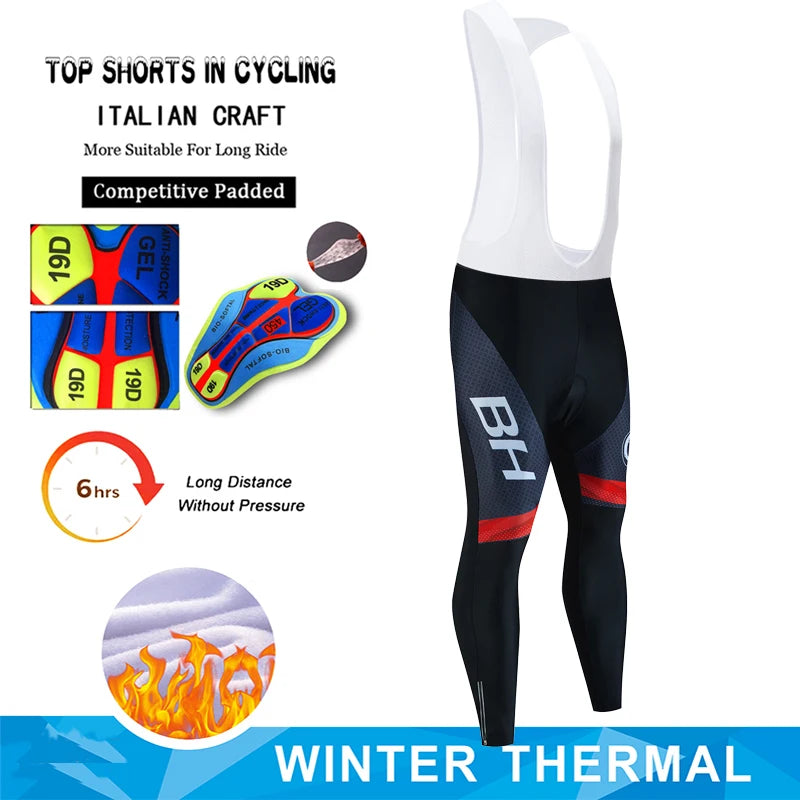 Alpecin Cycling Pants Winter Fleece Thermal Cycling Tights Men Cycling Bib Pants Windproof Bike Long Trousers MTB 19D GEL Padded