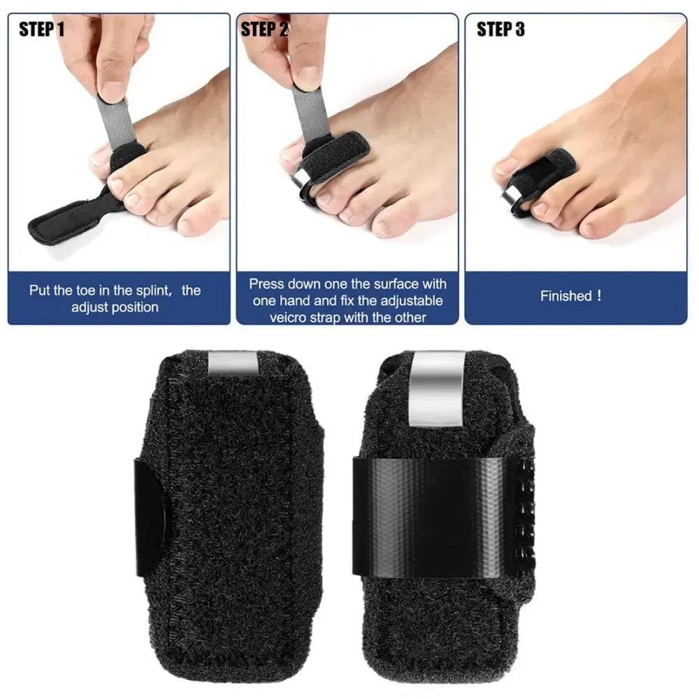 Left Right 2Pcs Toe Splint Straightener Hammer Separator Corrector Crooked Fingers Claw Stabilizer Corrector Pain Relief