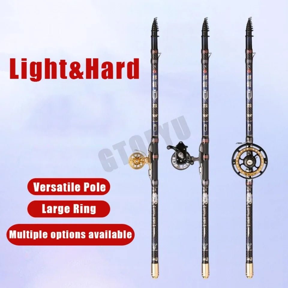 High Carbon Variable 4.5 - 10M Multi Positioning Hollow Fishing Rod and Reel Combo Set Ultralight Superhard Stream Hand Pole Set - memorylane shop