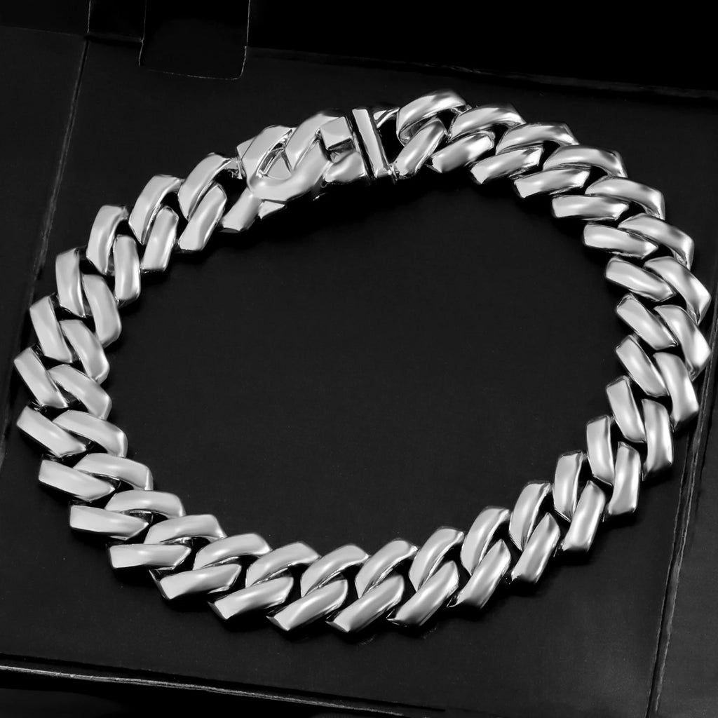 Summer 14MM Chunky Cuban Anklet For Women Gold - plated Rhombus Cuban Link Chain Anklets Beach Sandals Jewelry New - memorylane shop