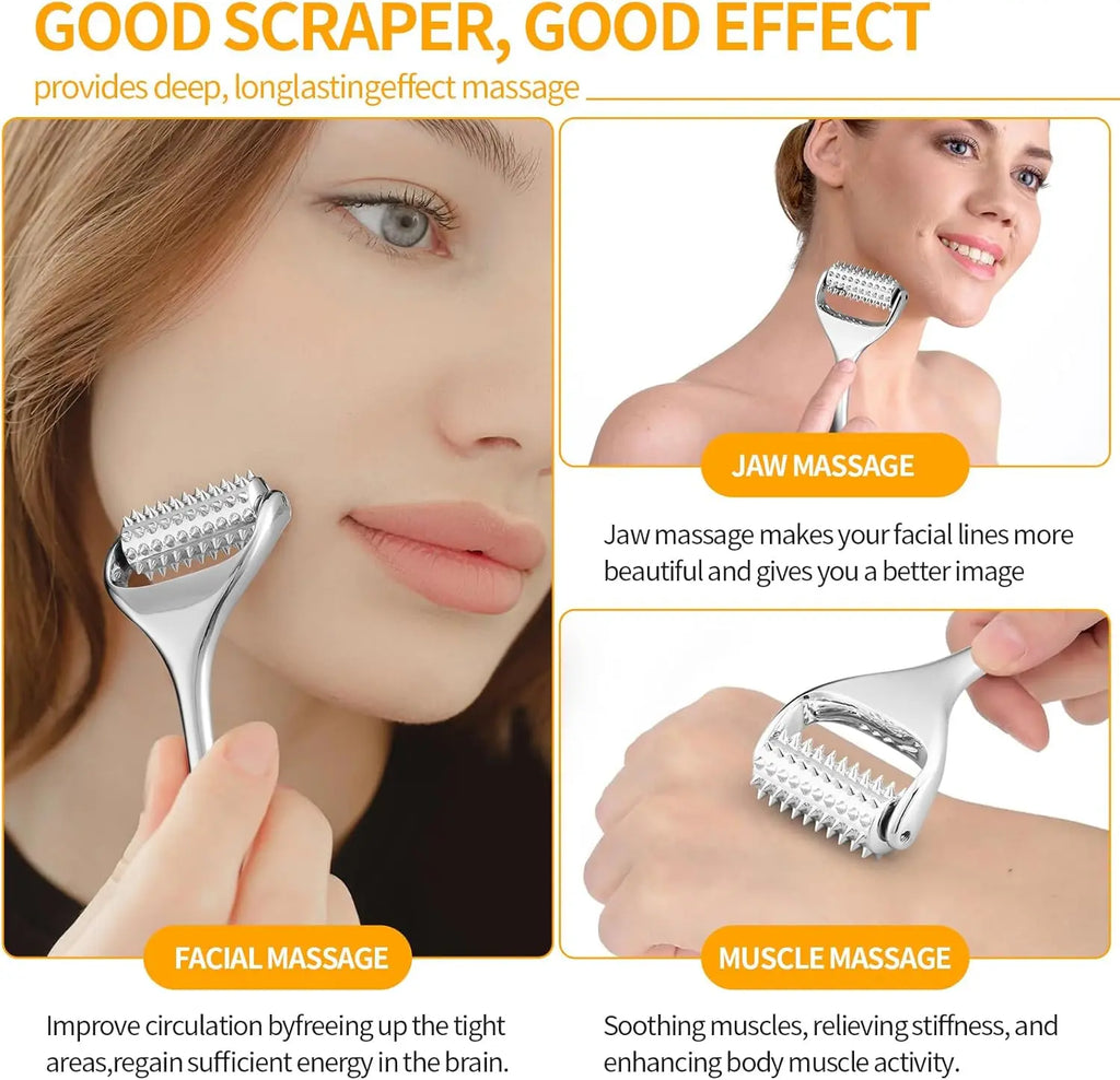 Acupressure Roller Deep Tissue Massage Tool for Face Acupuncture Roller SkinCare Face Massager Gua Sha Facial Tools Massage Tool - memorylane shop