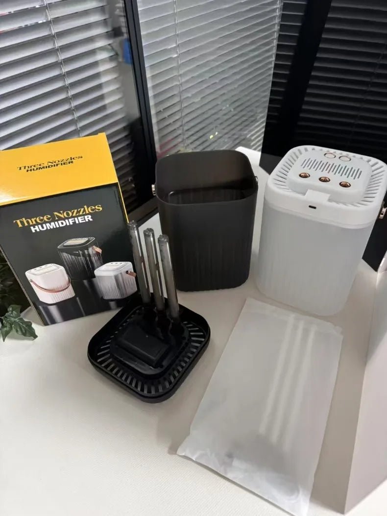 3L Air Humidifier 3 Nozzles Smart Cool Mist Humidifier For Home Bedroom Office night light USB Humidifier Diffuser - memorylane shop