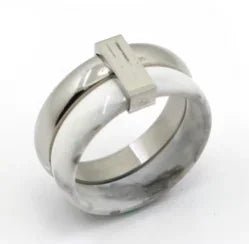 Stainless Steel Ring for Women Inlaid Zircon Rings Waterproof Romantic Fashion Jewelry - memorylane shop