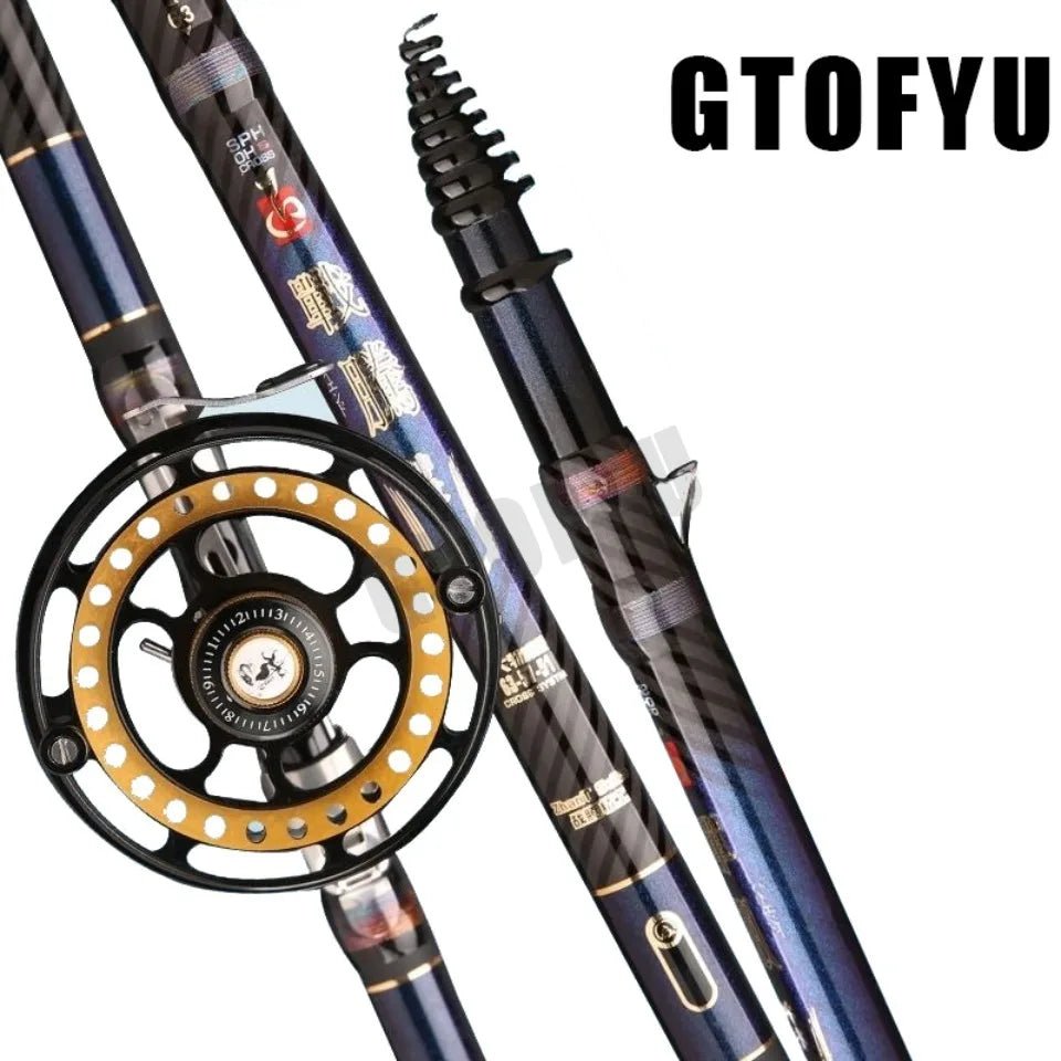 High Carbon Variable 4.5 - 10M Multi Positioning Hollow Fishing Rod and Reel Combo Set Ultralight Superhard Stream Hand Pole Set - memorylane shop