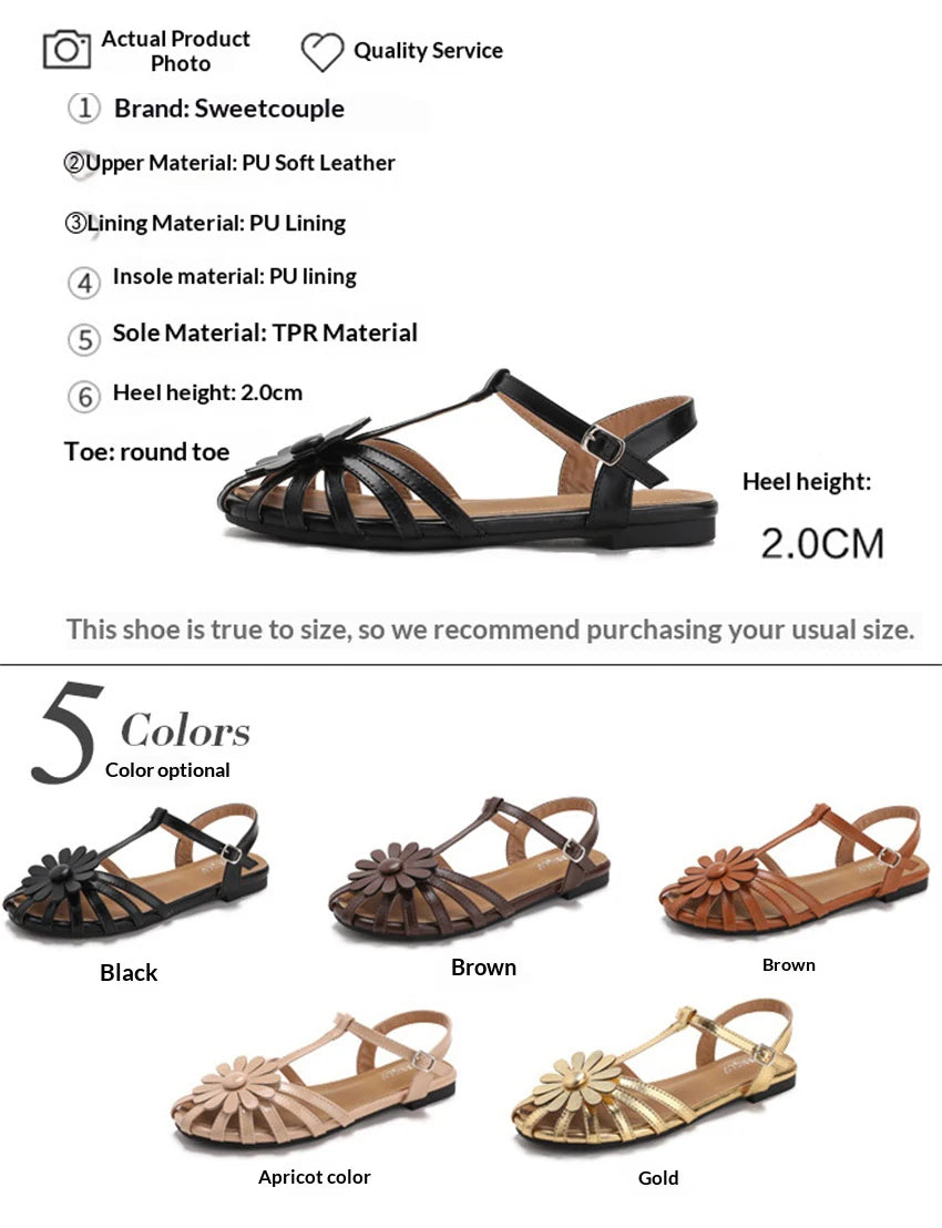 Summer Flat Sandals for Women Braided Hollow Closed-toe Sandals Outdoor Wear Breathable Holiday Roman Shoes sandalias de mujer