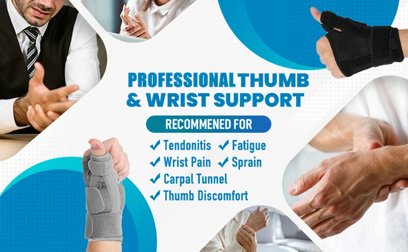 Flexible Splint Wrist Thumb Support Brace for Tendonitis Arthritis Breathable Thumb Protector Guard Fits Right and Left Hand